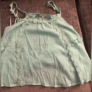 NWT EN teal floral top